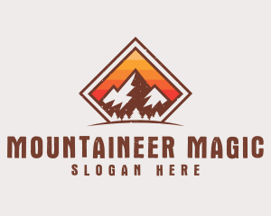 Grunge Mountain Hiking logo design