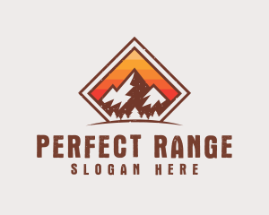 Grunge Mountain Hiking logo design