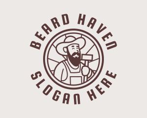 Hipster Beard Hat Builder logo design