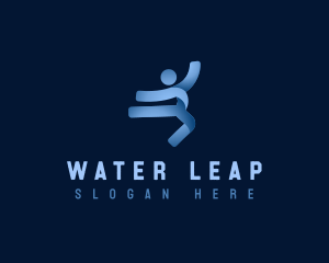 Athlete Leaping Acrobatics logo design