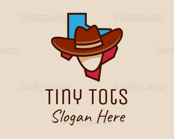 Texas Map Cowboy Logo