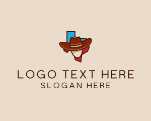 Texas Map Cowboy  logo