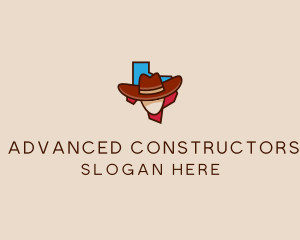 Texas Map Cowboy  logo design