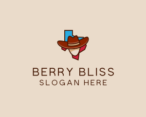 Texas Map Cowboy  logo design