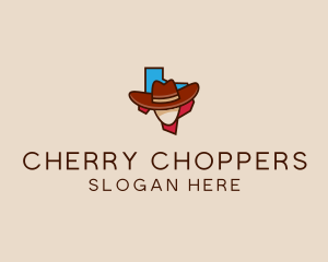 Texas Map Cowboy  logo design