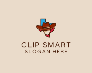 Texas Map Cowboy  logo design