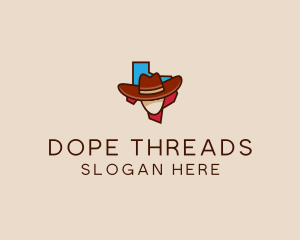 Texas Map Cowboy  logo design