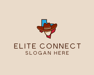 Texas Map Cowboy  logo design