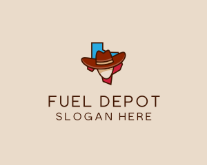 Texas Map Cowboy  logo design