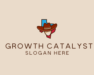 Texas Map Cowboy  logo design