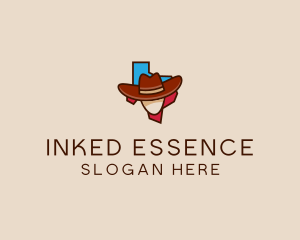 Texas Map Cowboy  logo design