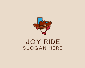 Texas Map Cowboy  logo design