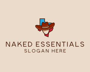 Texas Map Cowboy  logo design