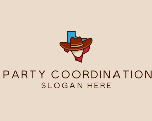 Texas Map Cowboy  logo design