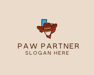 Texas Map Cowboy  logo design