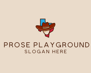 Texas Map Cowboy  logo design