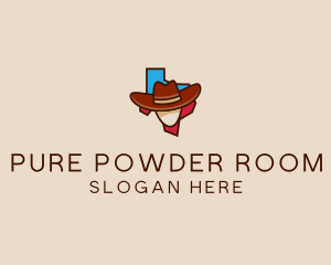 Texas Map Cowboy  logo design