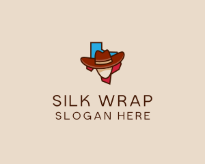 Texas Map Cowboy  logo design