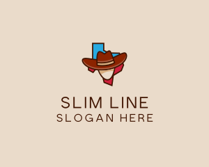 Texas Map Cowboy  logo design