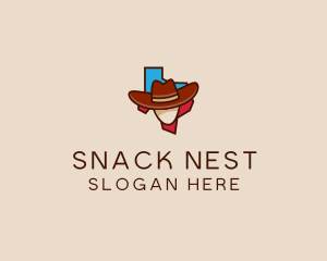 Texas Map Cowboy  logo design