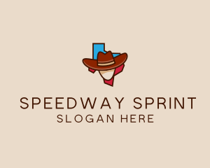 Texas Map Cowboy  logo design