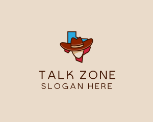 Texas Map Cowboy  logo design