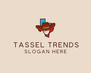 Texas Map Cowboy  logo design