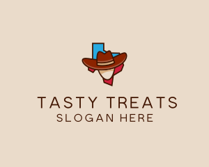 Texas Map Cowboy  logo design