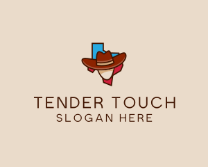 Texas Map Cowboy  logo design