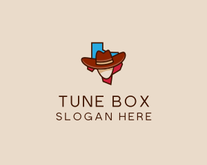 Texas Map Cowboy  logo design