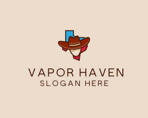 Texas Map Cowboy  logo design