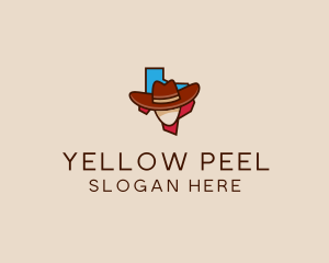 Texas Map Cowboy  logo design