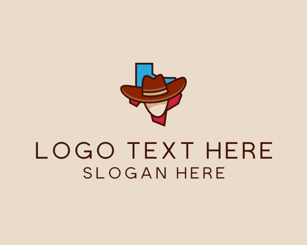 Texas Map Cowboy  logo