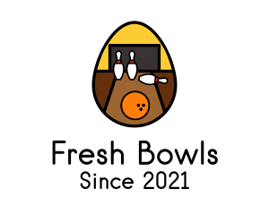 Bowling Alley Egg  logo design