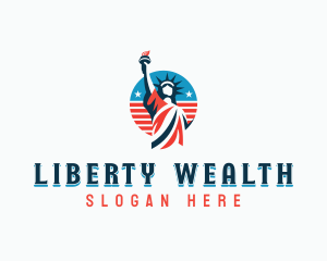 Patriotic Statue Of Liberty  logo design