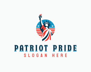 Patriotic Statue Of Liberty  logo design