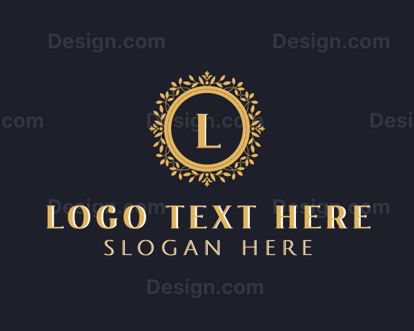 Floral Shield Wreath Logo