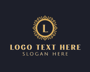 Floral Shield Wreath logo