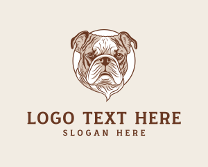 Bulldog Canine Portrait logo