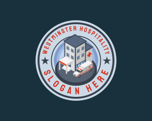 Isometric Hospital Ambulance logo design