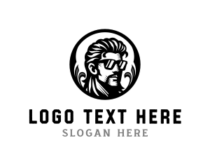 Masculine Mullet Haircut logo