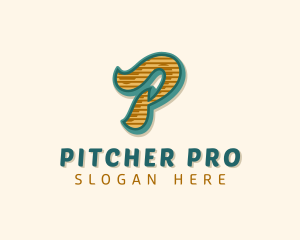 Retro Typography Letter P logo design