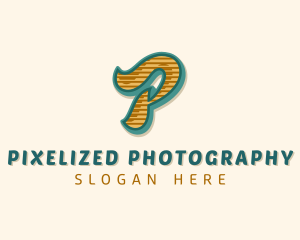 Retro Typography Letter P logo design