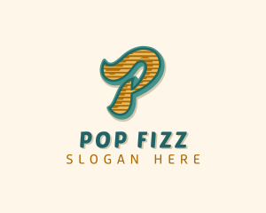 Retro Typography Letter P logo design