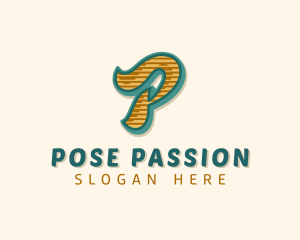 Retro Typography Letter P logo design