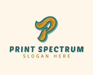 Retro Typography Letter P logo design