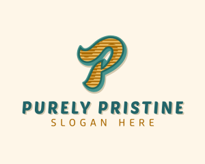 Retro Typography Letter P logo design