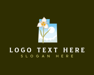 Utah Sego Lily Flower logo