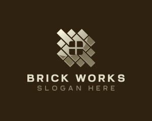 Home Brick Flooring Tile logo design