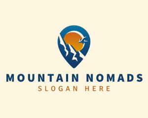 Mountain Location Pin logo design